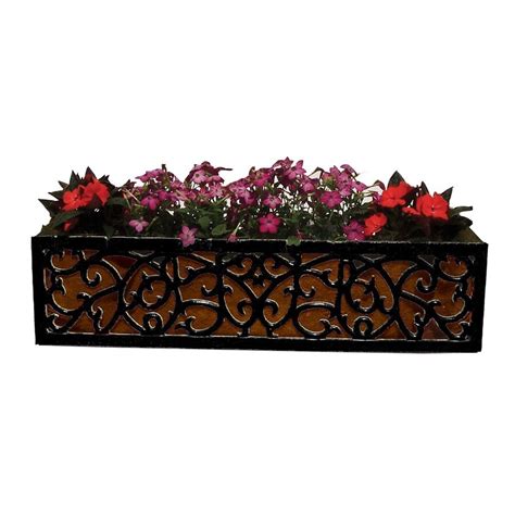 bosmere 36-in x 9.5-in black metal hanging charleston window box|Bosmere undefined in the Pots & Planters department .